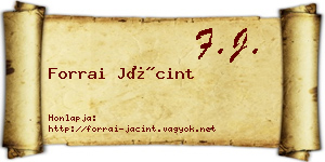 Forrai Jácint névjegykártya